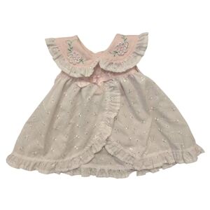 Kidgets Vintage Y2k Pastel Pink White Ruffle Eyelet Tank Top